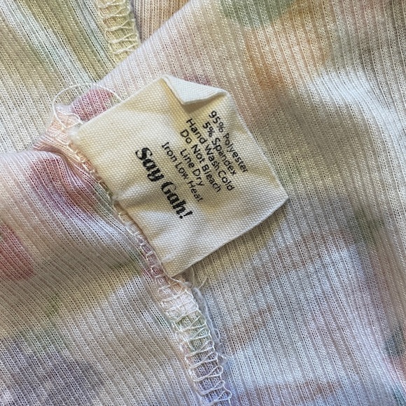 Lisa says gah fruit print cropped wrap tie waist top size L - Picture 7 of 7